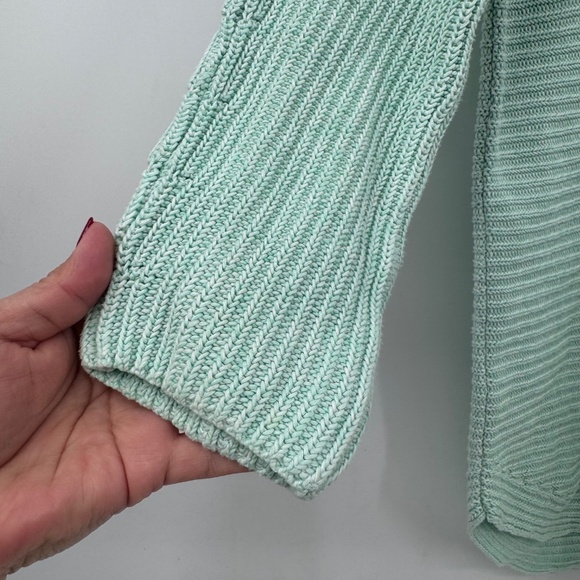 Talbots Sweater Women 1X Petite Green Chunky Knit Long Sleeve Pullover Ribbed - Picture 2 of 11